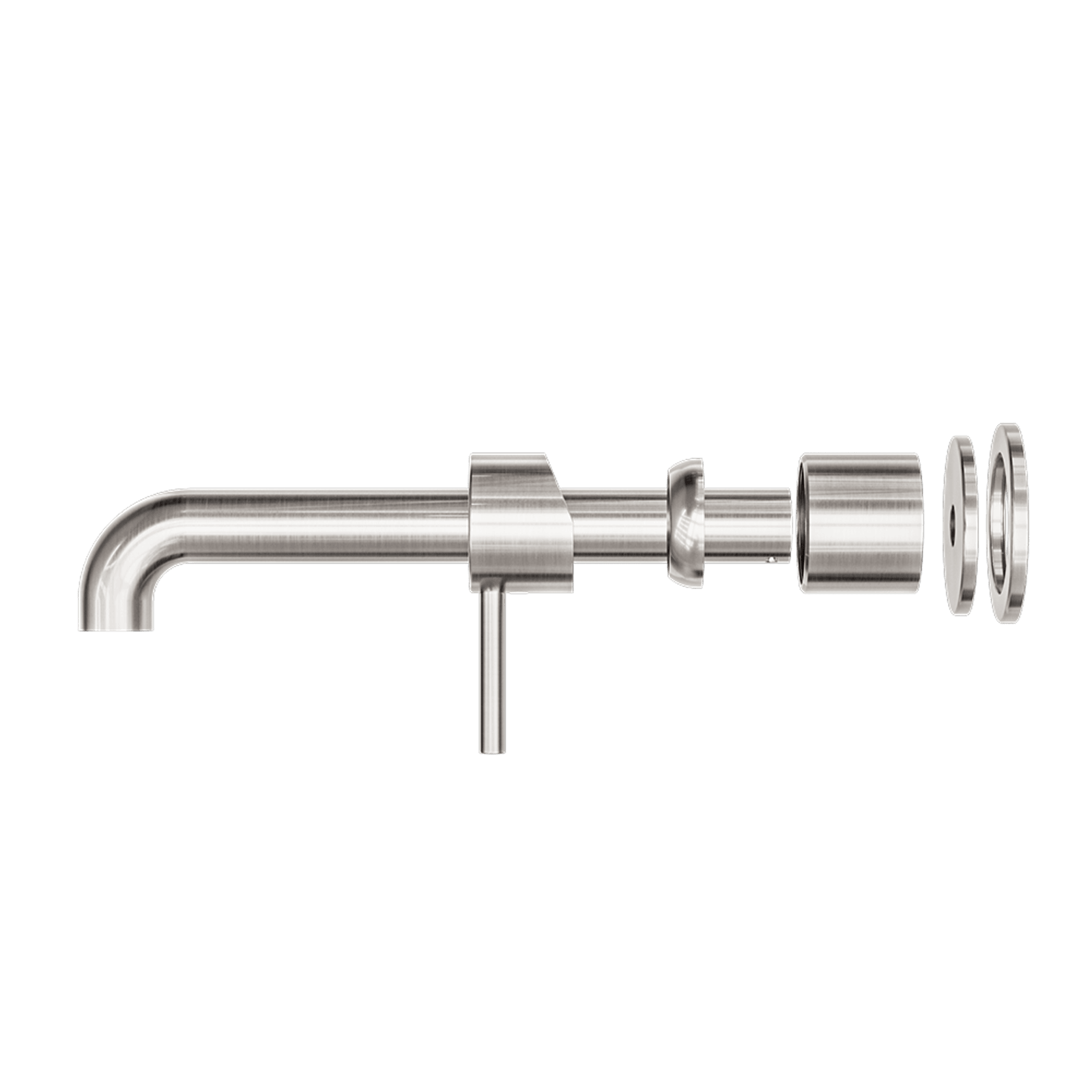 Zen SS316L Wall Basin/Bath Mixer Separate Back Plate 185mm Spout Trim Kits | Brushed Nickel gallery detail image