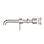 Zen SS316L Wall Basin/Bath Mixer Separate Back Plate 185mm Spout Trim Kits | Brushed Nickel gallery detail image