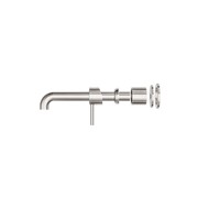 Zen SS316L Wall Basin/Bath Mixer Separate Back Plate 185mm Spout Trim Kits | Brushed Nickel gallery detail image
