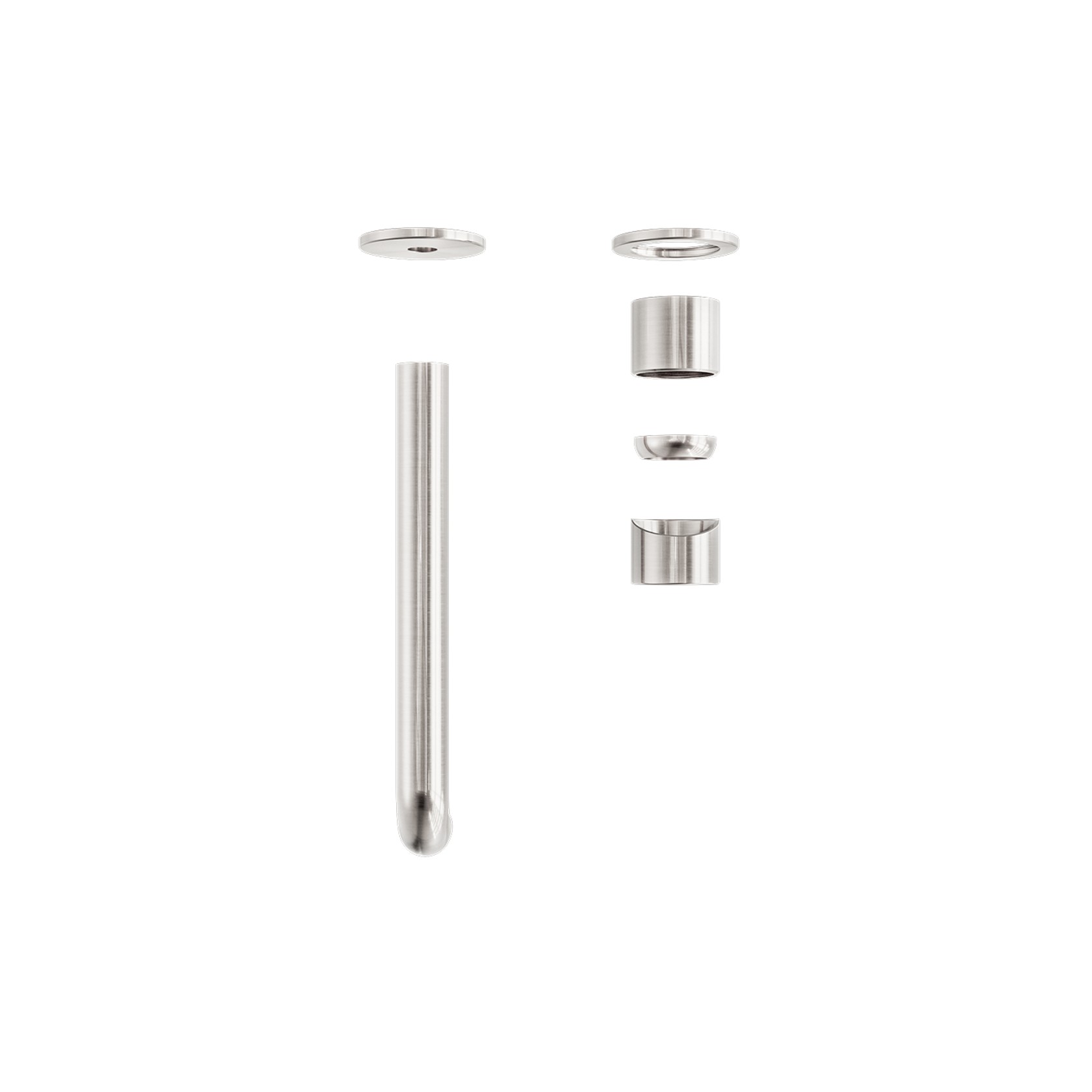 Zen SS316L Wall Basin/Bath Mixer Separate Back Plate 185mm Spout Trim Kits | Brushed Nickel gallery detail image