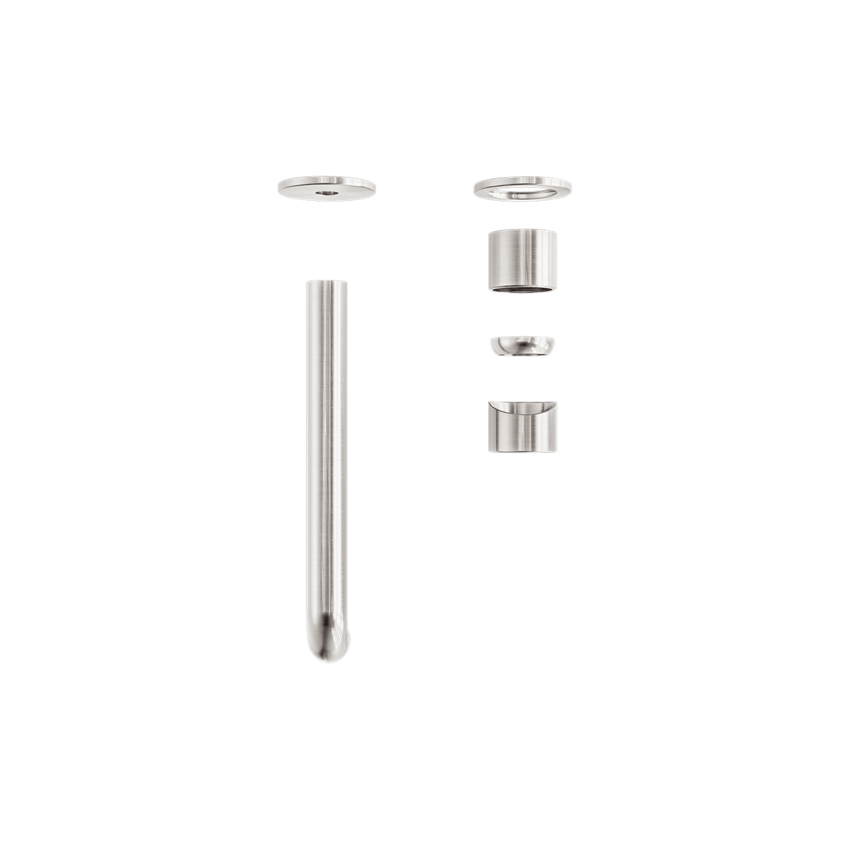 Zen SS316L Wall Basin/Bath Mixer Separate Back Plate 185mm Spout Trim Kits | Brushed Nickel gallery detail image