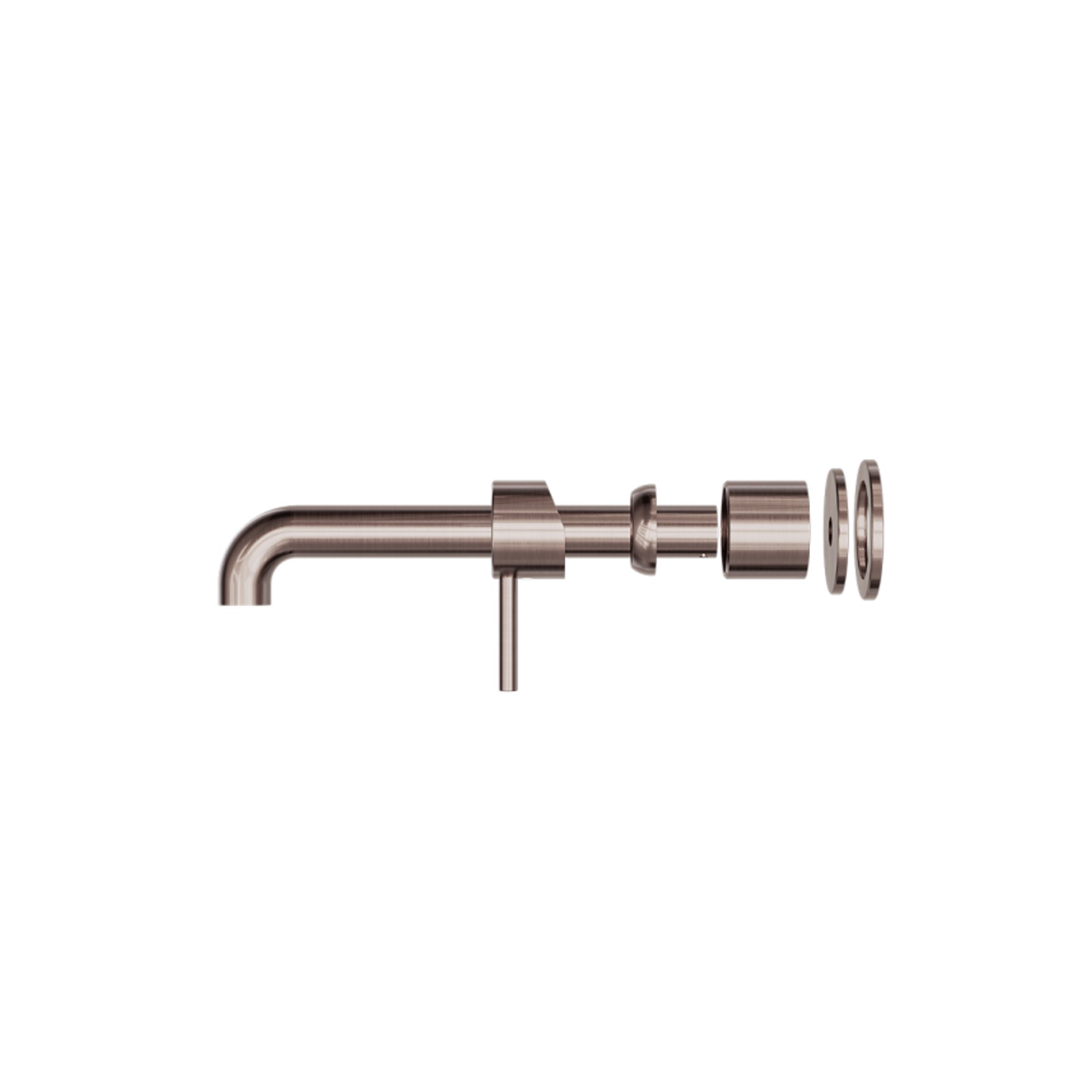Zen SS316L Wall Basin/Bath Mixer Separate Back Plate 185mm Spout Trim Kits | Brushed Bronze gallery detail image