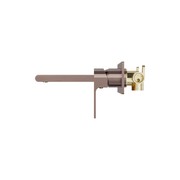 Bianca Wall Basin/Bath Mixer 187mm | Brushed Bronze gallery detail image
