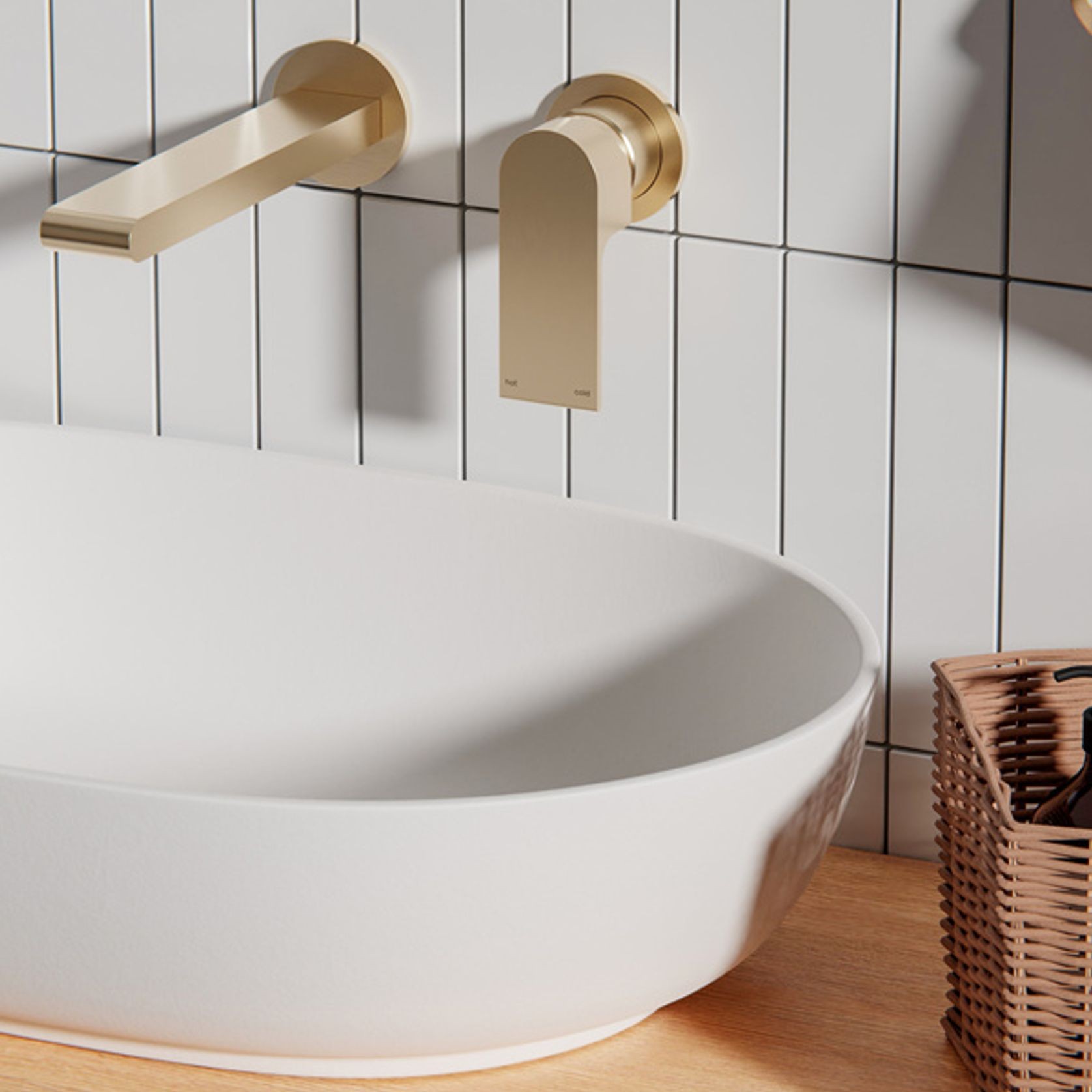 Bianca Mixer Separate Back Plate 187mm | Brushed Gold gallery detail image