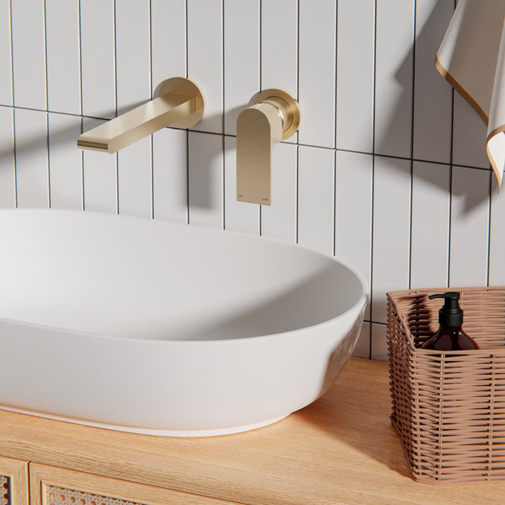 Bianca Mixer Separate Back Plate 187mm | Brushed Gold gallery detail image