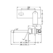 Bianca Wall Basin/Bath Mixer 187mm | Matte Black gallery detail image