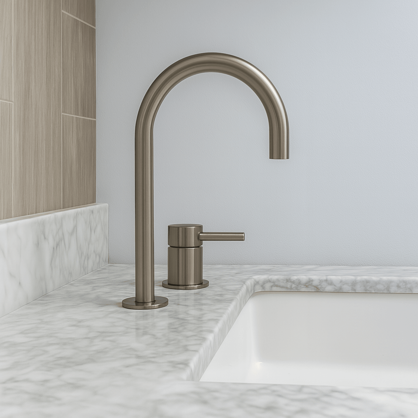 Pan 2 Tap Hole Basin Mixer High Spout gallery detail image