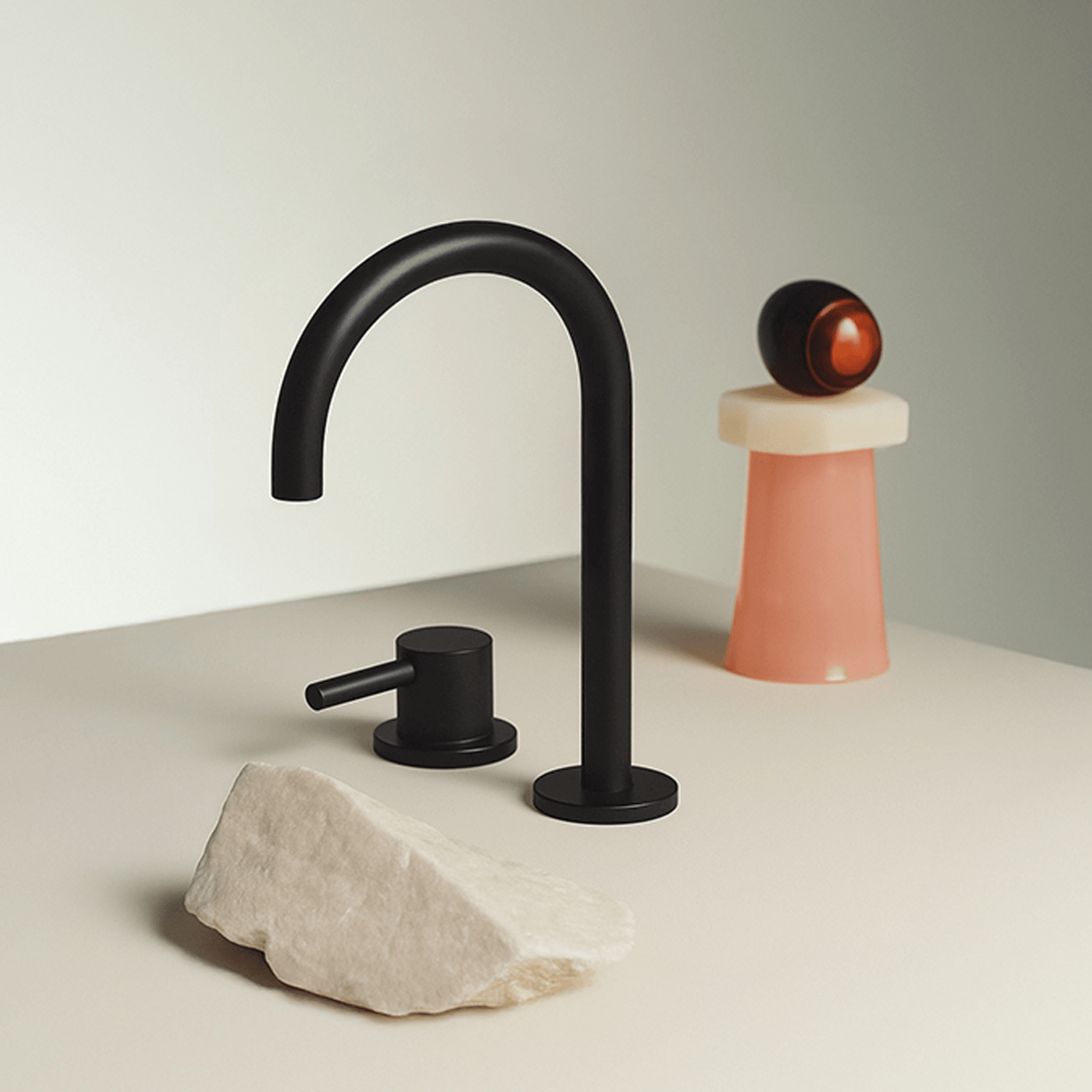 Pan S 2 Tap Hole Extended Height Goose Neck Basin Mixer gallery detail image