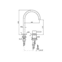 Pan S 2 Tap Hole Extended Height Goose Neck Basin Mixer gallery detail image