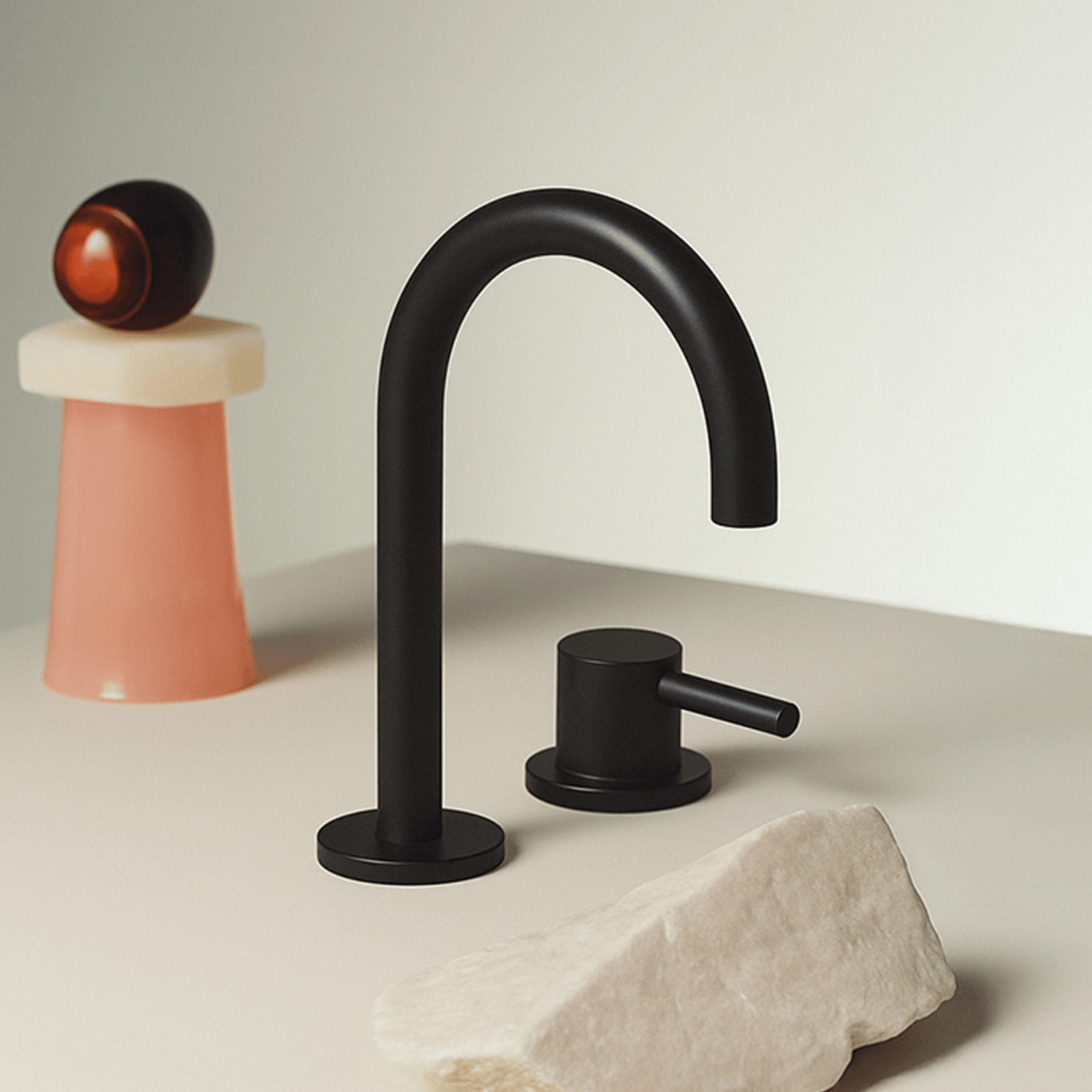 Pan S 2 Tap Hole Goose Neck Basin Mixer gallery detail image