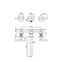 Pan S 3 Tap Hole Wall Mounted Basin Mixer 220mm gallery detail image