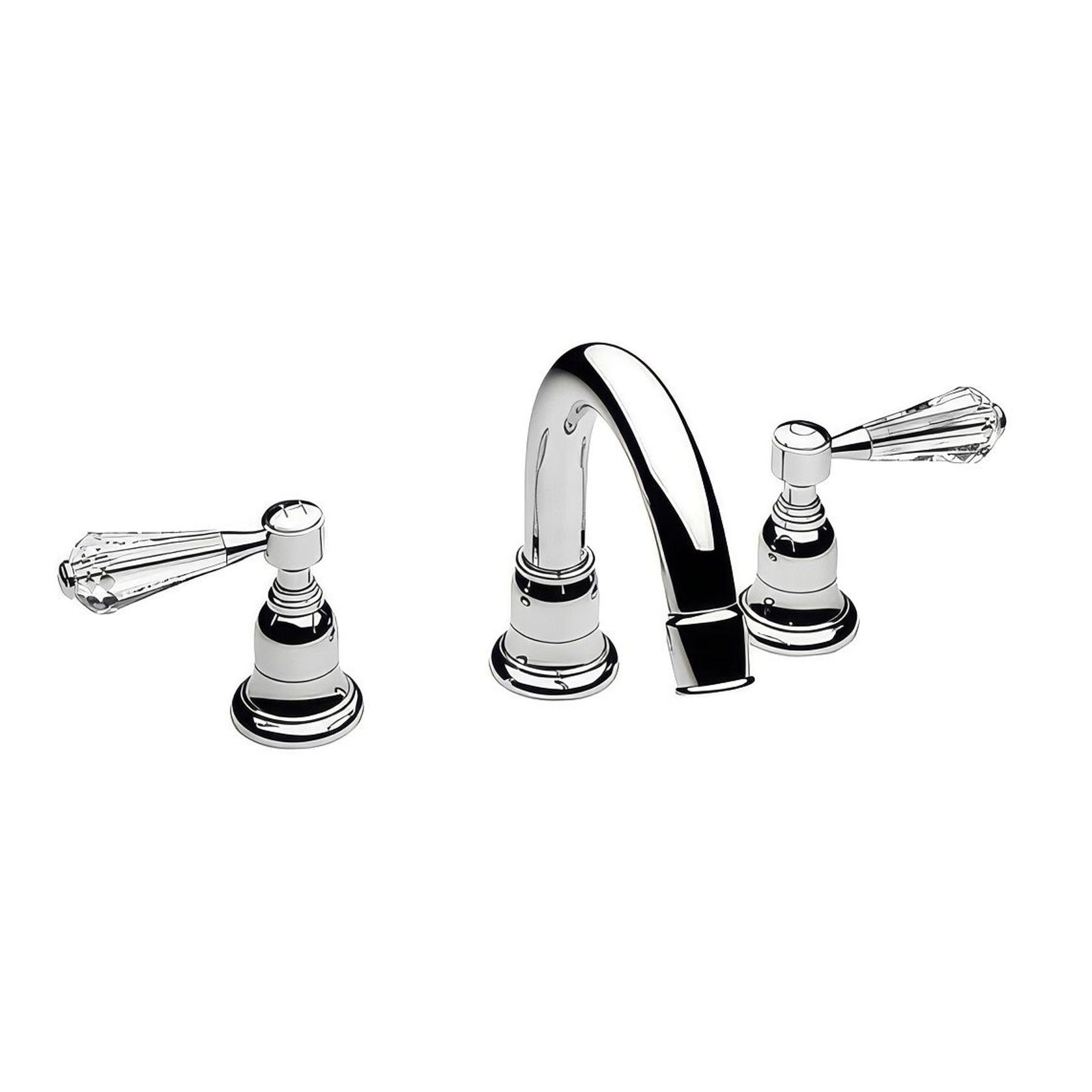 Fairfield - Crystal lever basin tap with high spout gallery detail image