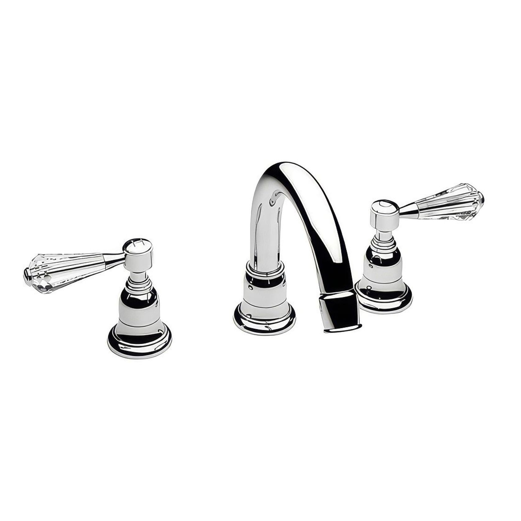 Fairfield - Crystal lever basin tap with high spout gallery detail image