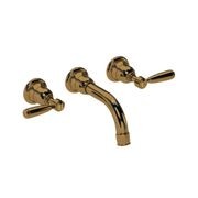 Fairfield - Wall mounted basin tap with metal levers gallery detail image