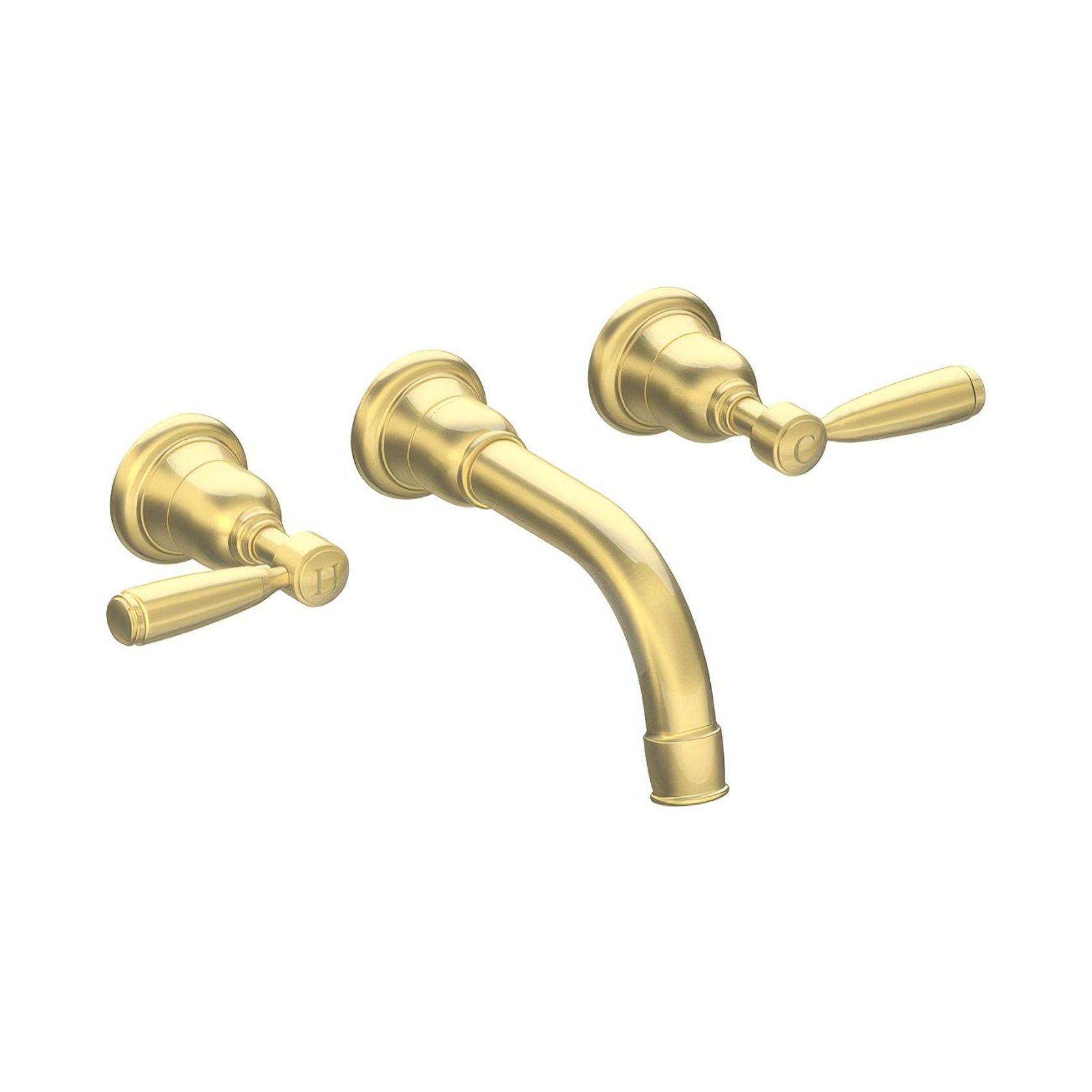 Fairfield - Wall mounted basin tap with metal levers gallery detail image