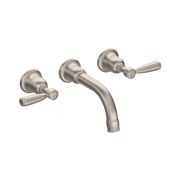 Fairfield - Wall mounted basin tap with metal levers gallery detail image
