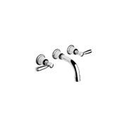 Fairfield - Wall mounted basin tap with metal levers gallery detail image