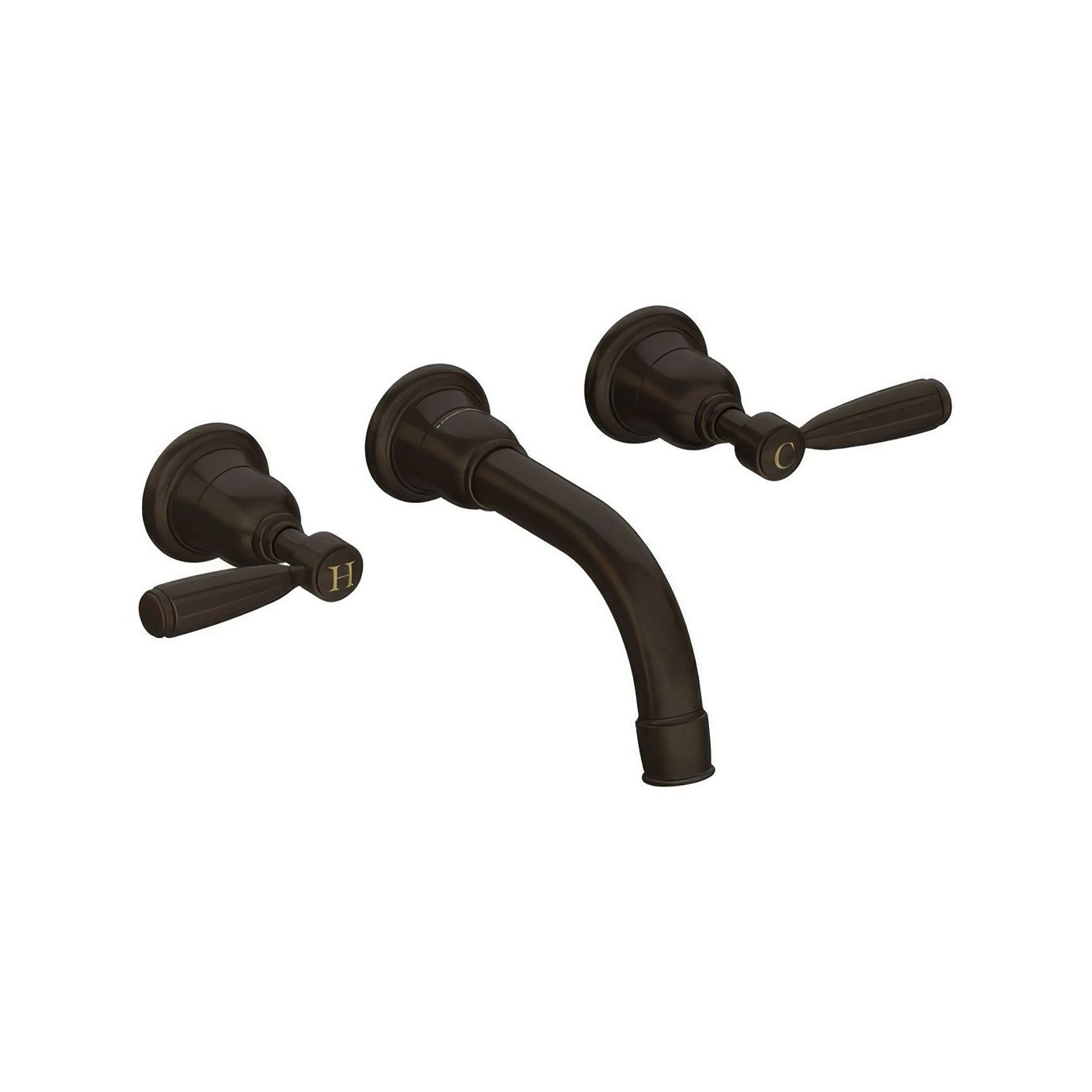 Fairfield - Wall mounted basin tap with metal levers gallery detail image