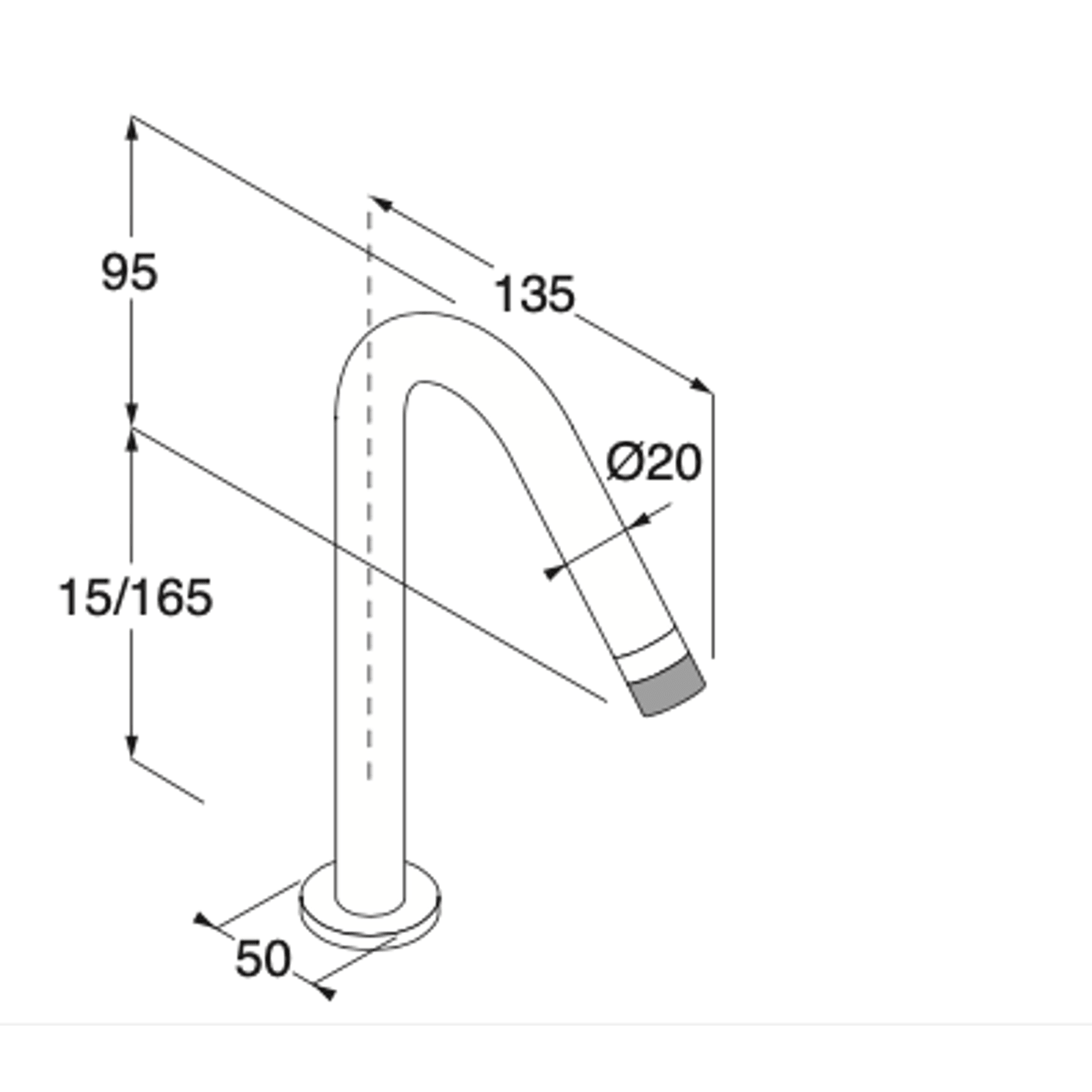Minimal Top-mounted Spout For Washbasin gallery detail image