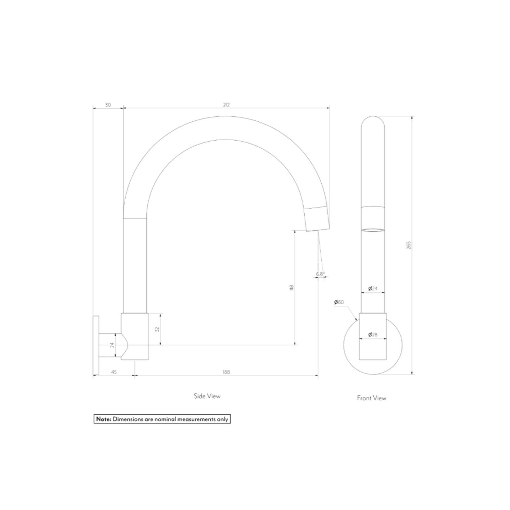 Gooseneck Wall-Mounted Swivel Spout gallery detail image