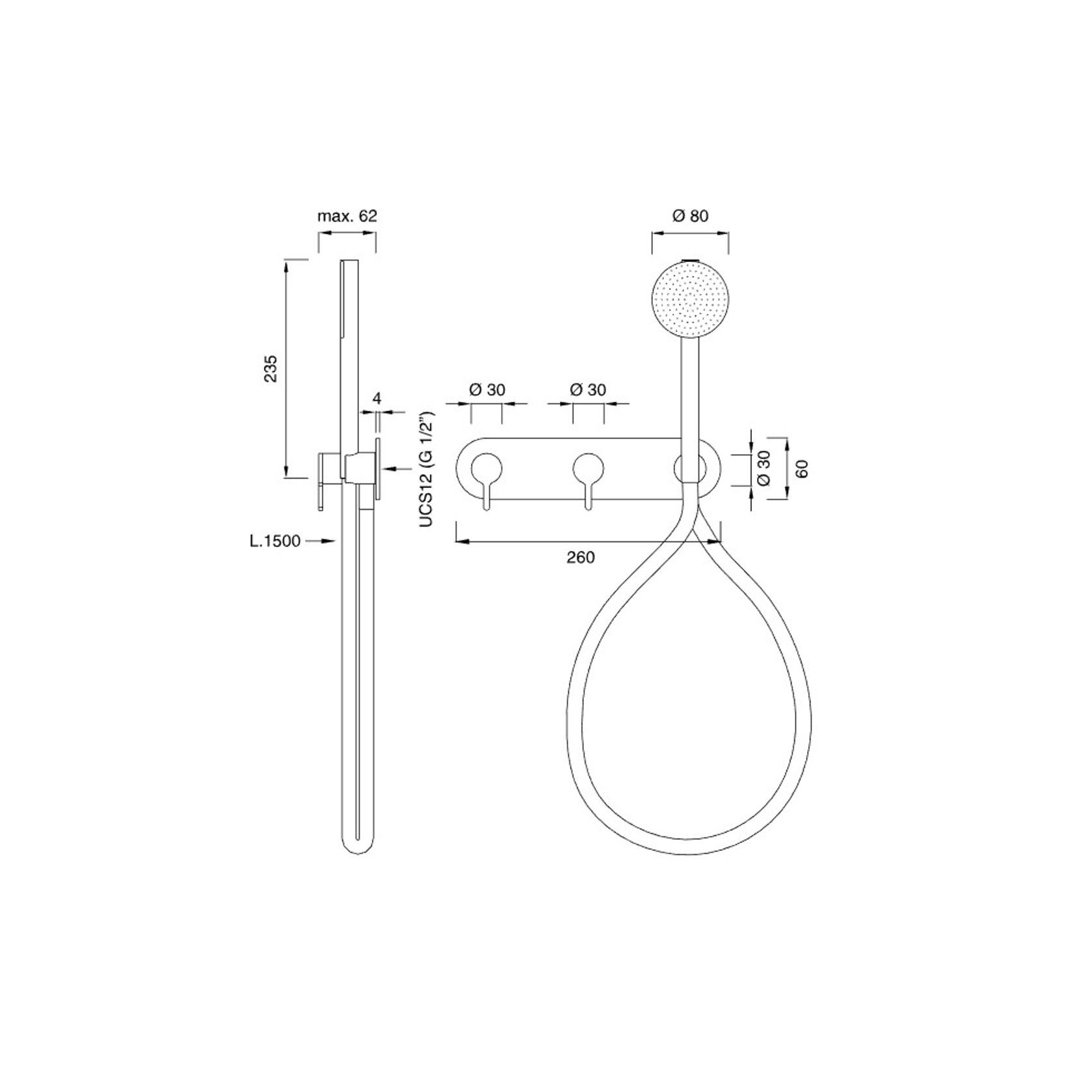 INNOVO Wall Mounted 2 Mixer Set by CEA gallery detail image