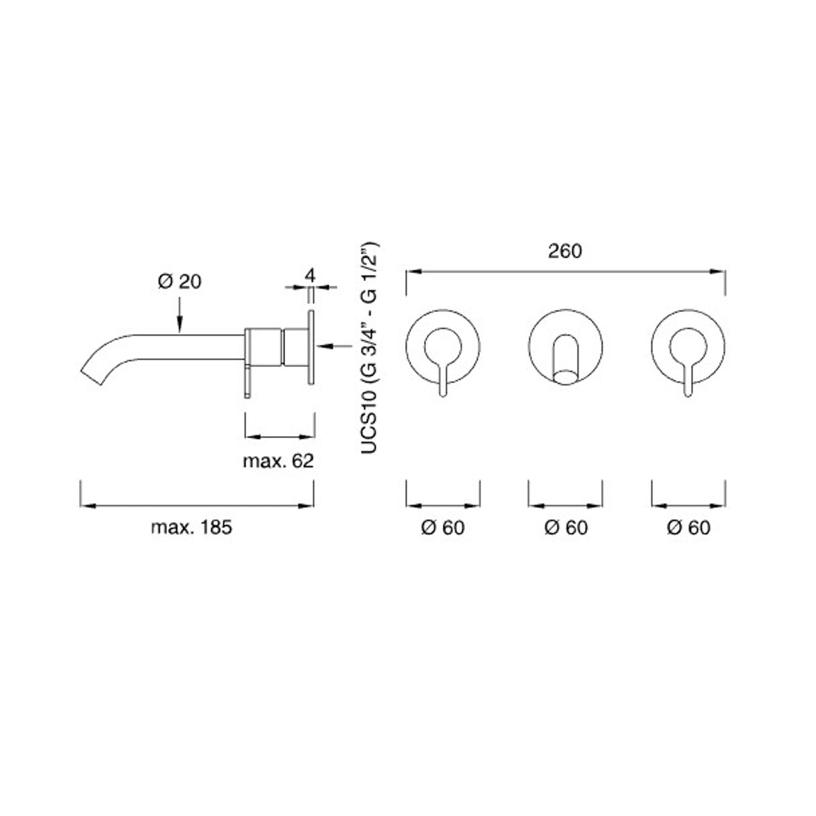 INNOVO Wall Mounted Dual Mixer by CEA gallery detail image