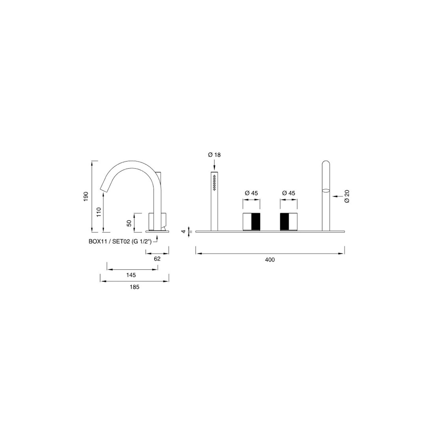 DUET Rim Mounted Set of 2 Mixers by CEA gallery detail image