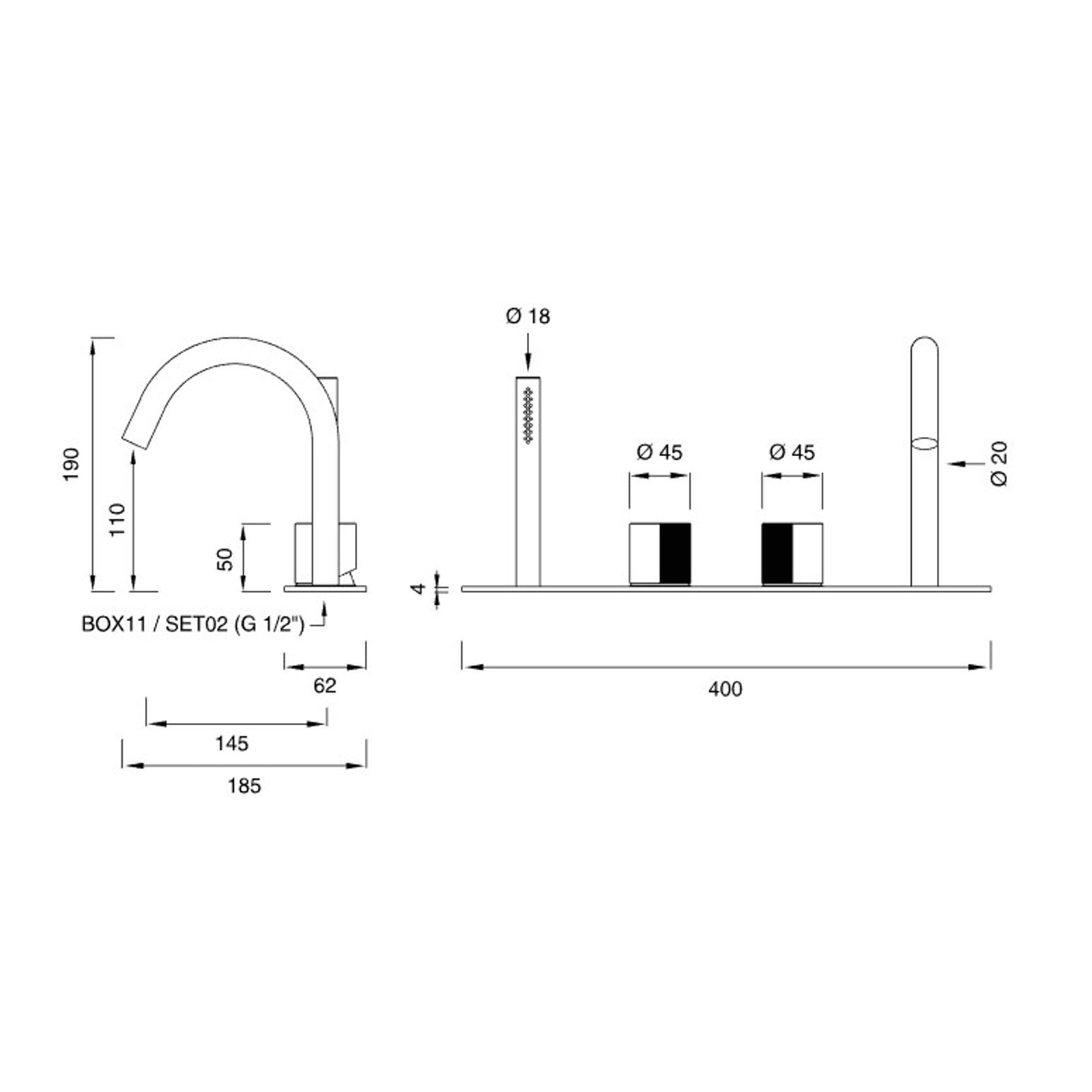 DUET Rim Mounted Set of 2 Mixers by CEA gallery detail image