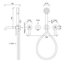 LUTEZIA PLUS Wall Mounted 2 Mixers by CEA gallery detail image