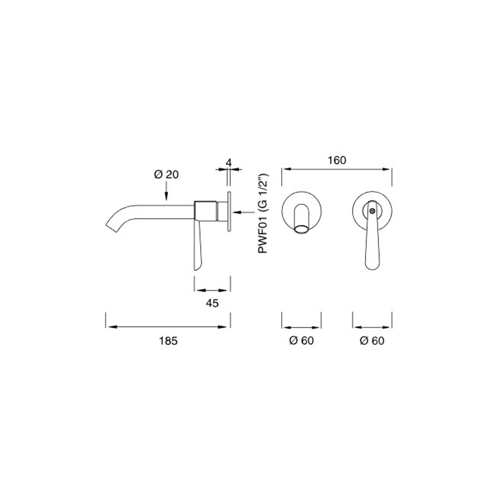 LUTEZIA PLUS Wall Mounted Mixer by CEA gallery detail image