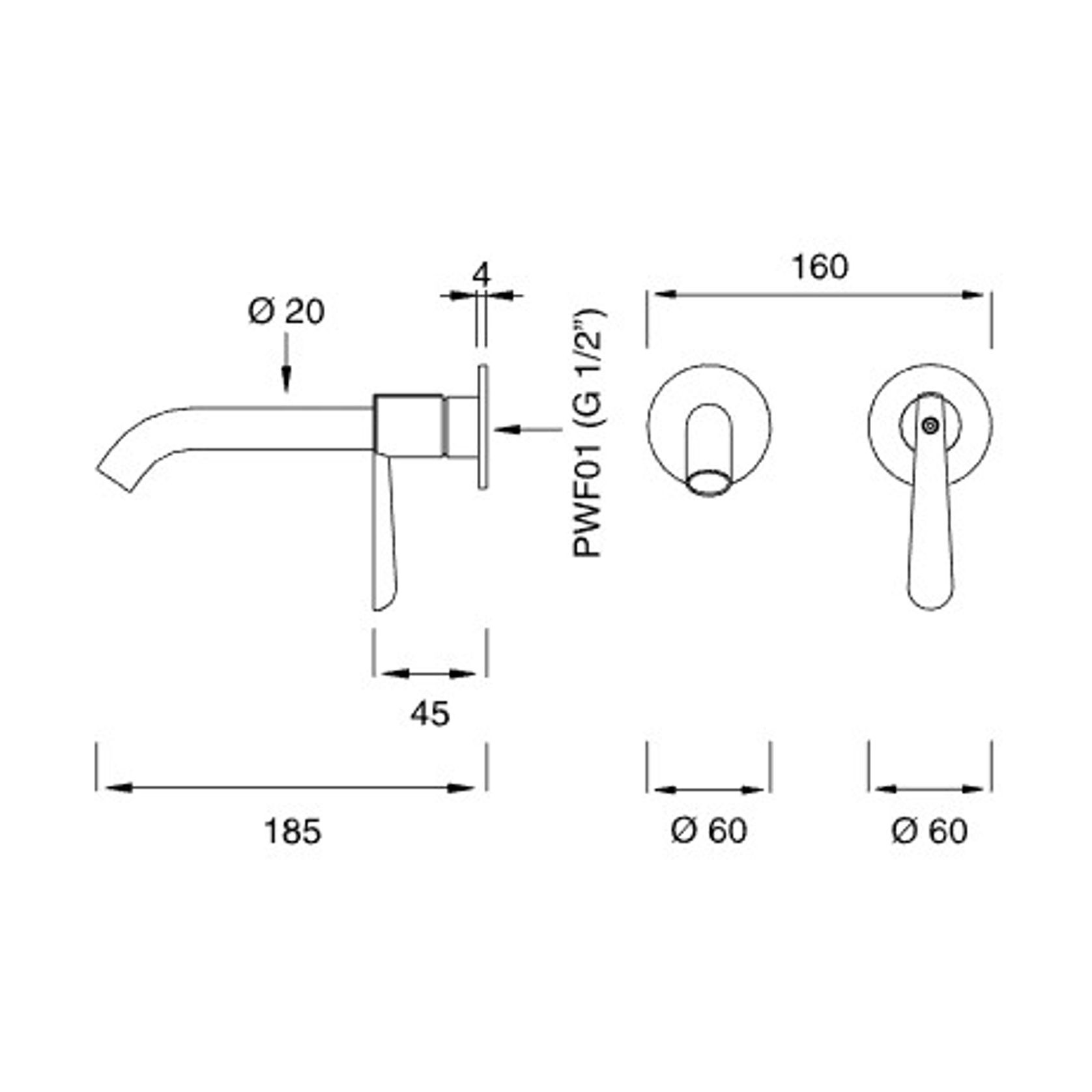 LUTEZIA PLUS Wall Mounted Mixer by CEA gallery detail image