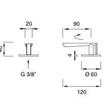 LUTEZIA Deck Mounted Shut Off Valve by CEA gallery detail image