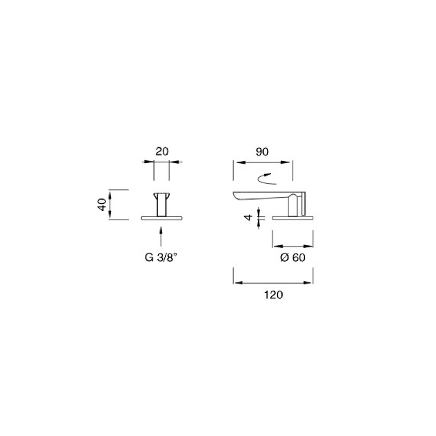 LUTEZIA Deck Mounted Shut Off Valve by CEA gallery detail image