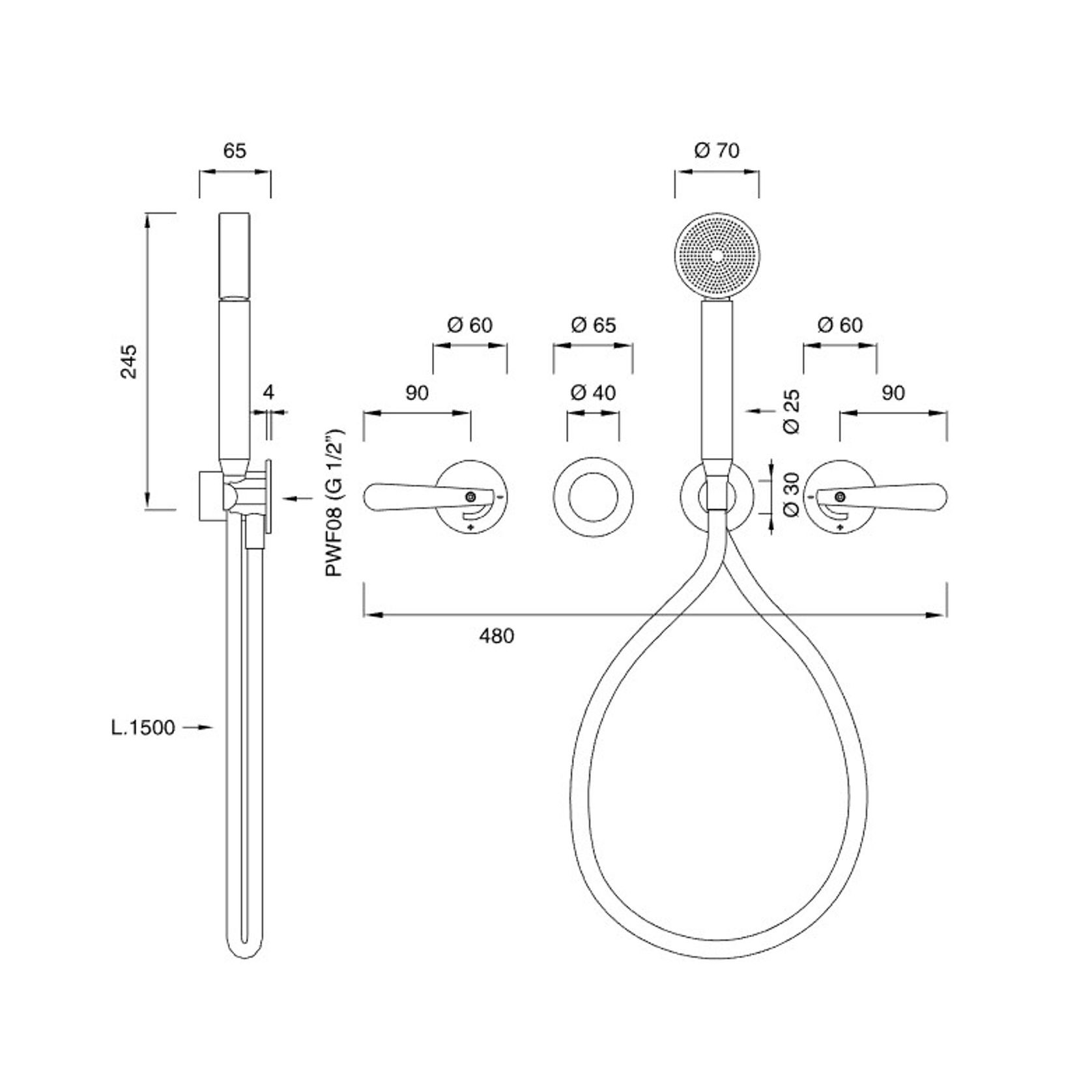 LUTEZIA Wall Mounted Mixer by CEA gallery detail image