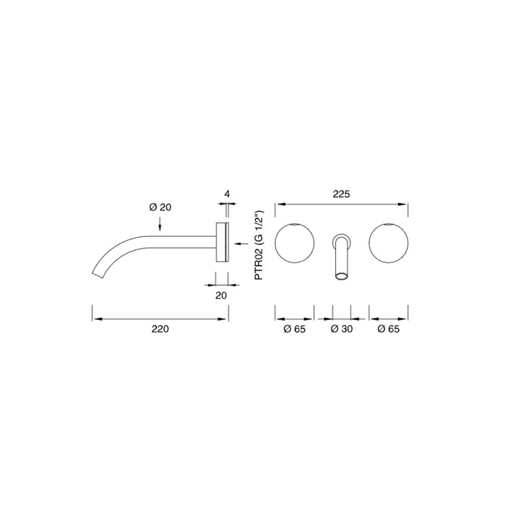 GIOTTO Wall Mounted Dual Mixer by CEA gallery detail image