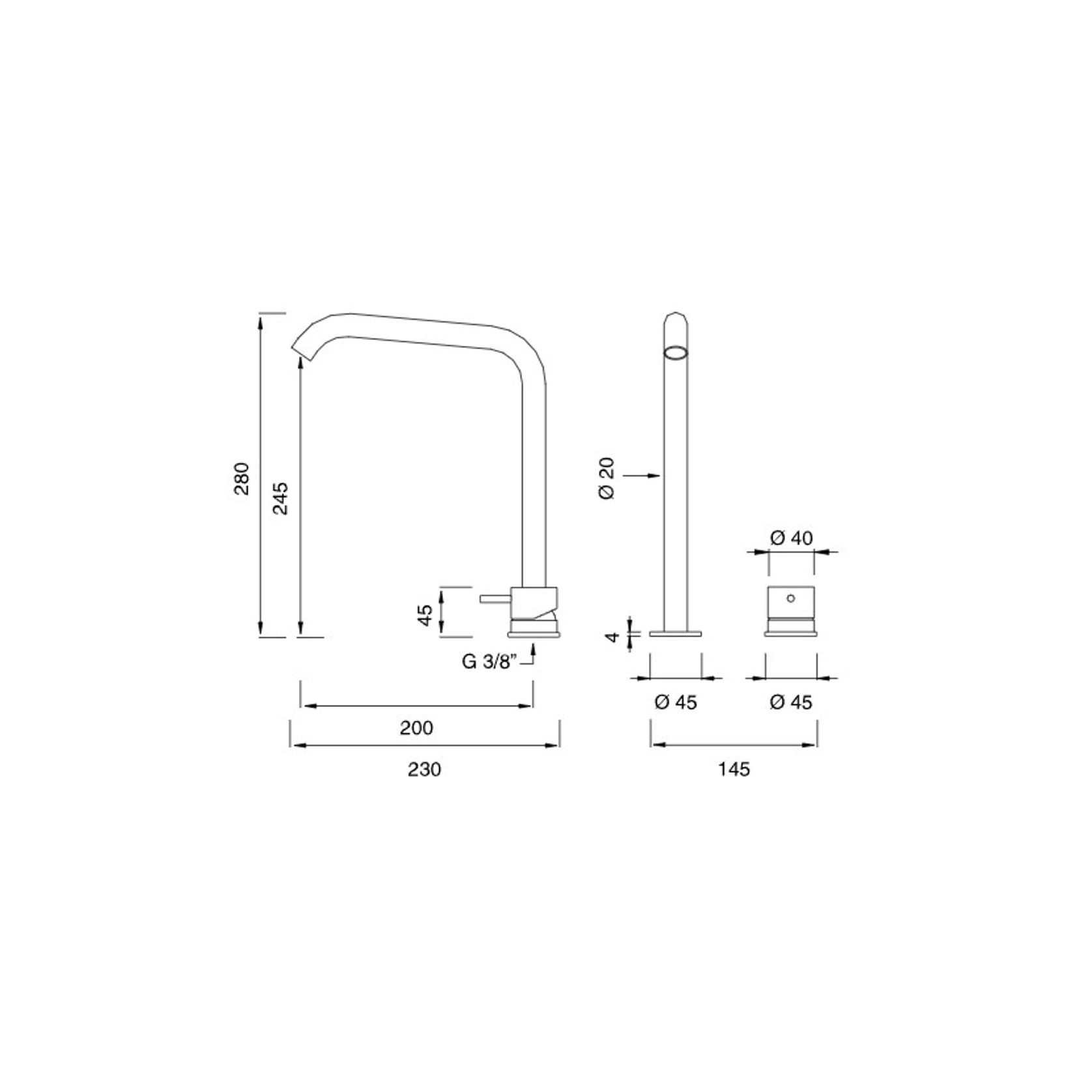 MILO 360 Two Hole Mixer With Swivel by CEA gallery detail image