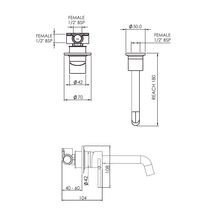 Tate Wall Mounted Basin/Bath Mixer 180mm gallery detail image