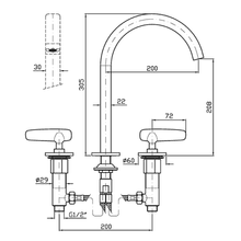 Veloce 3th Deck Mounted Basin Mixer Gooseneck Spout gallery detail image