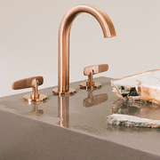 Veloce 3th Deck Mounted Basin Mixer Gooseneck Spout gallery detail image