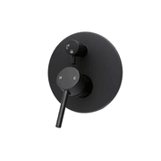 Lucid Pin Wall Mixer with Diverter Matte Black gallery detail image