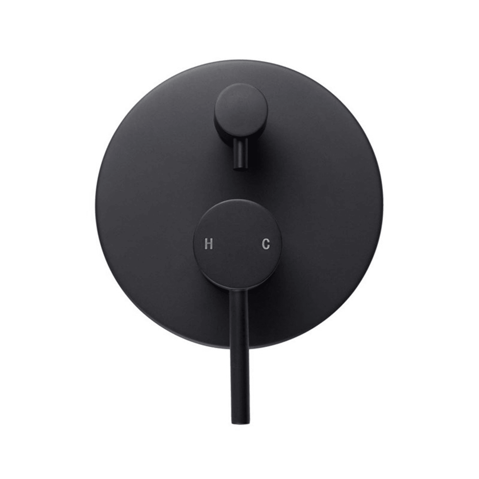 Lucid Pin Wall Mixer with Diverter Matte Black gallery detail image