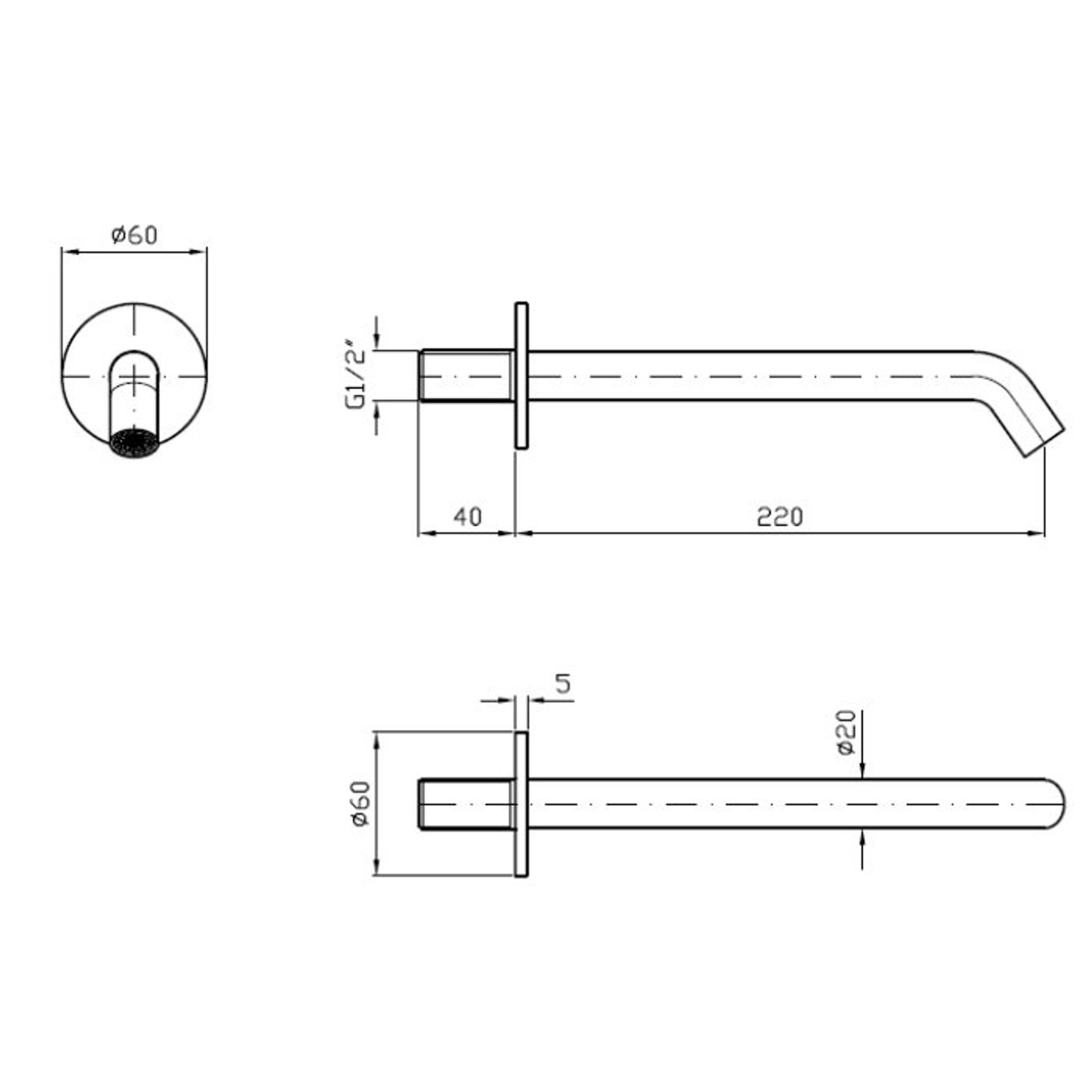 Gill Wall Spout 220mm gallery detail image