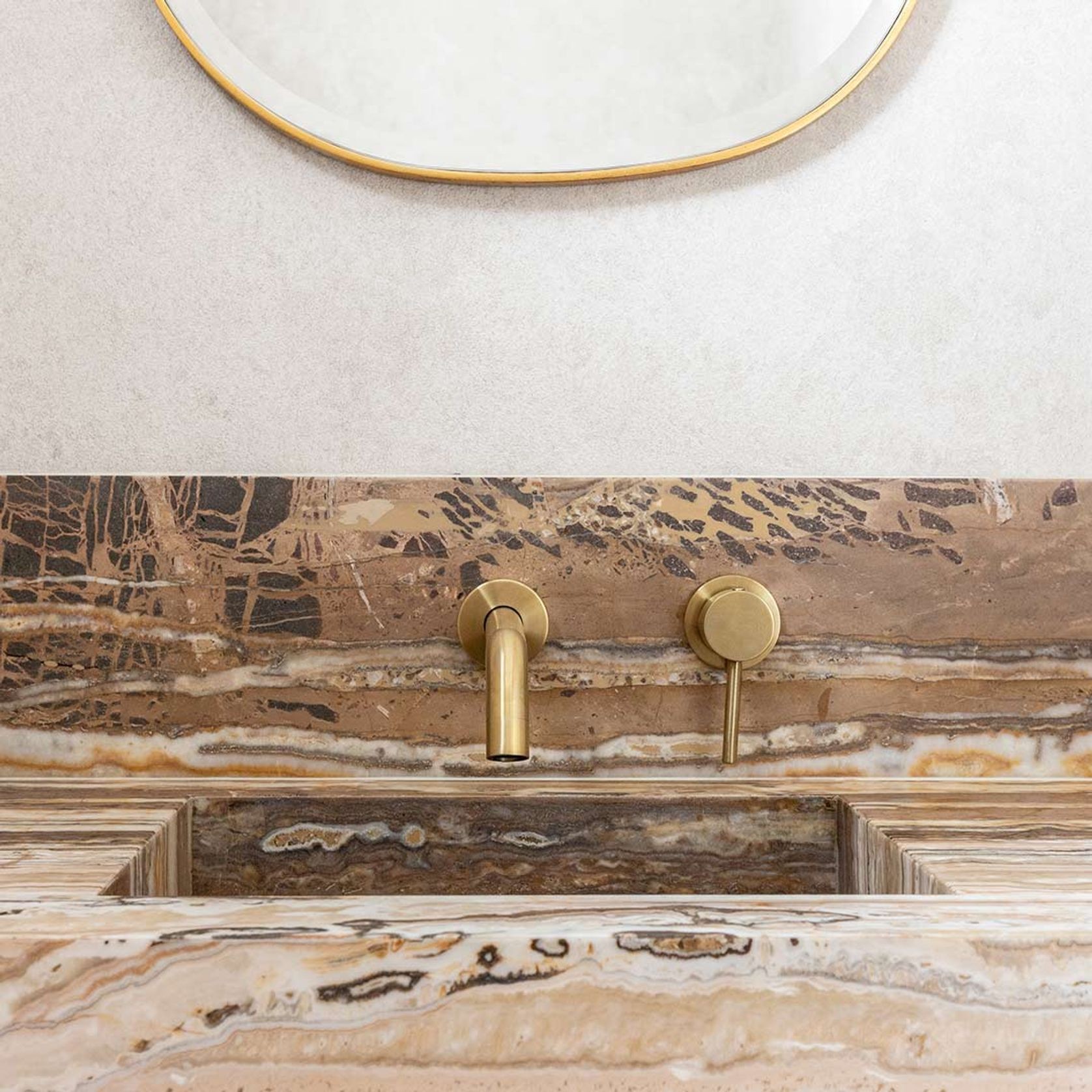 Elysian Minimal Mixer & Spout Set | Brushed Brass gallery detail image