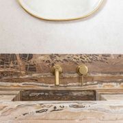 Elysian Minimal Mixer & Spout Set | Brushed Brass gallery detail image