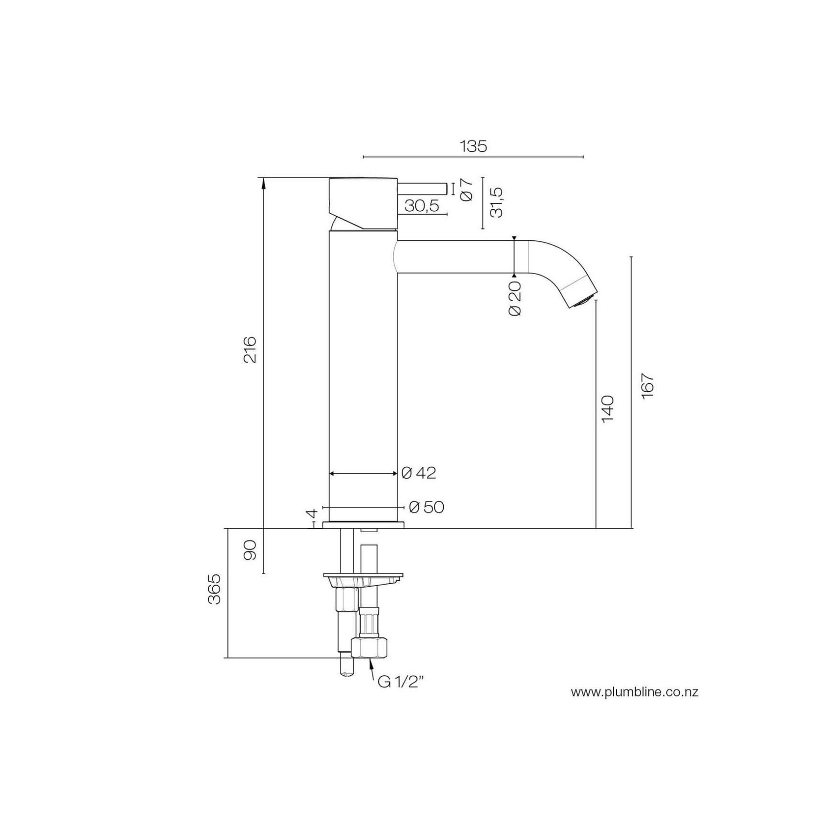 Buddy Mid Curved Spout Basin Mixer gallery detail image