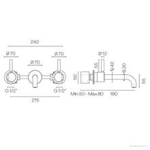 Buddy Pro 3 Hole Wall Mount Mixer gallery detail image