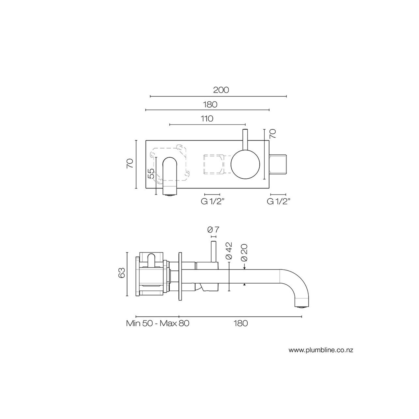 Buddy X Wall Mount Mixer With Backplate gallery detail image