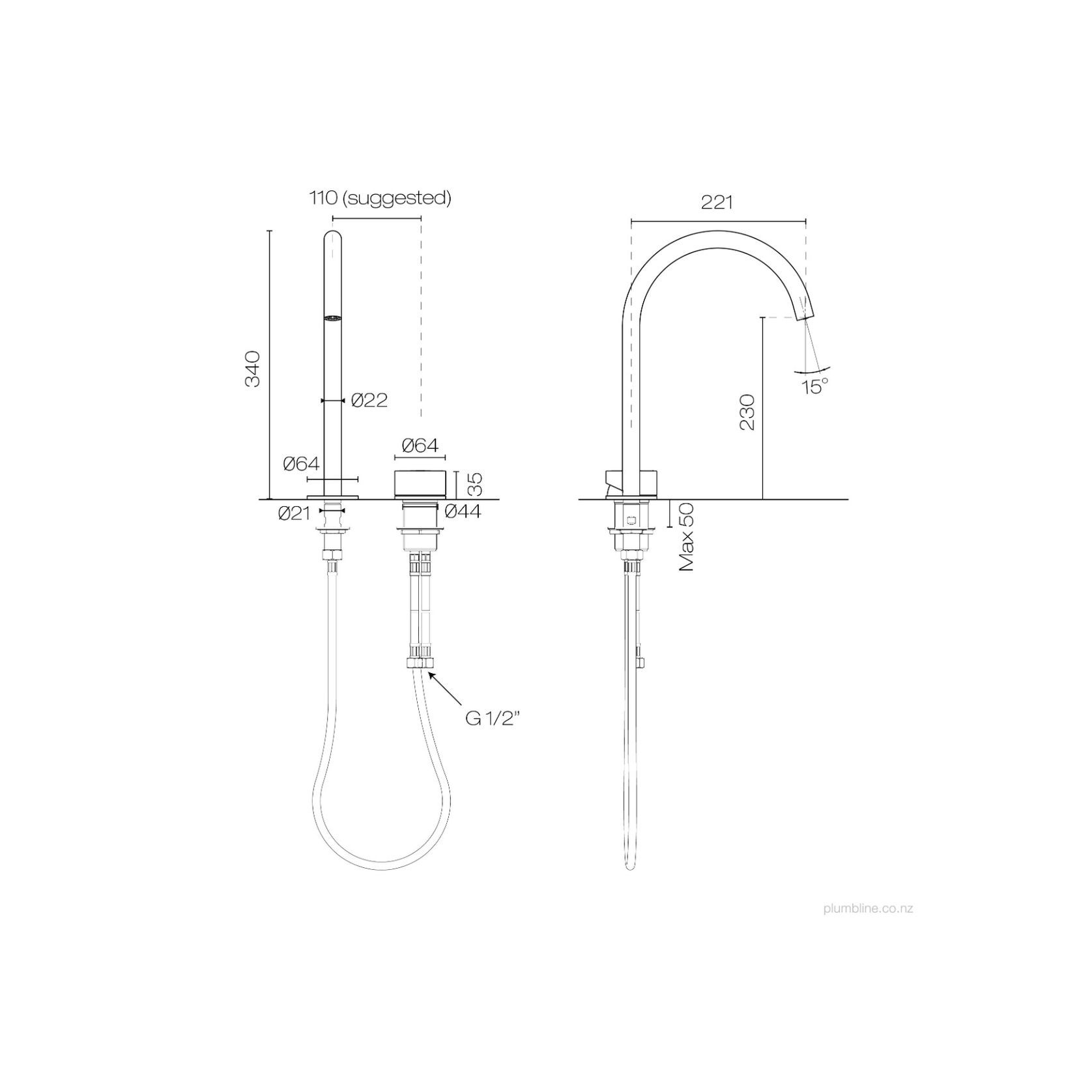 Buddy Zero Round 2 Hole High Mixer gallery detail image