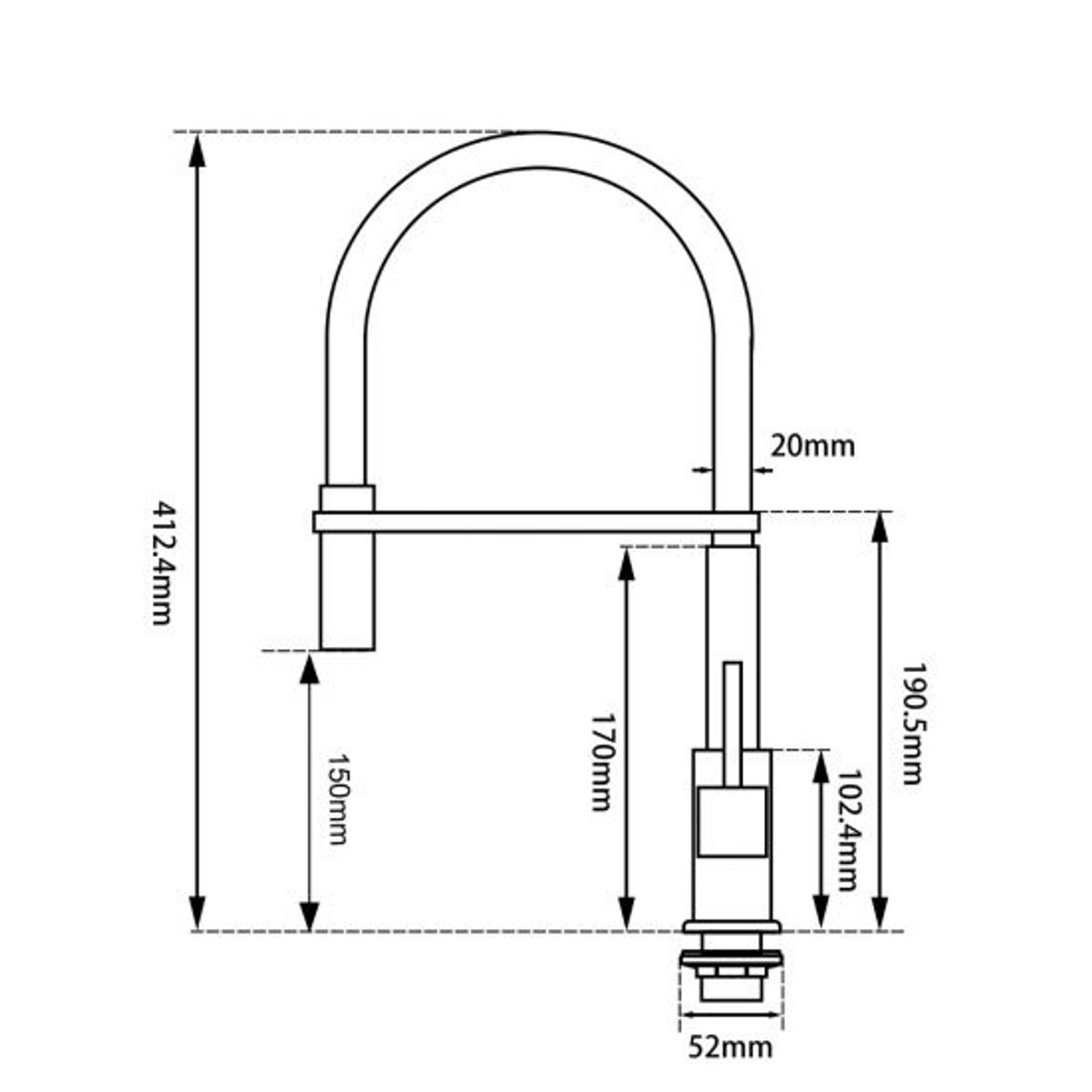 Pull Out Kitchen Mixer Matte Black gallery detail image