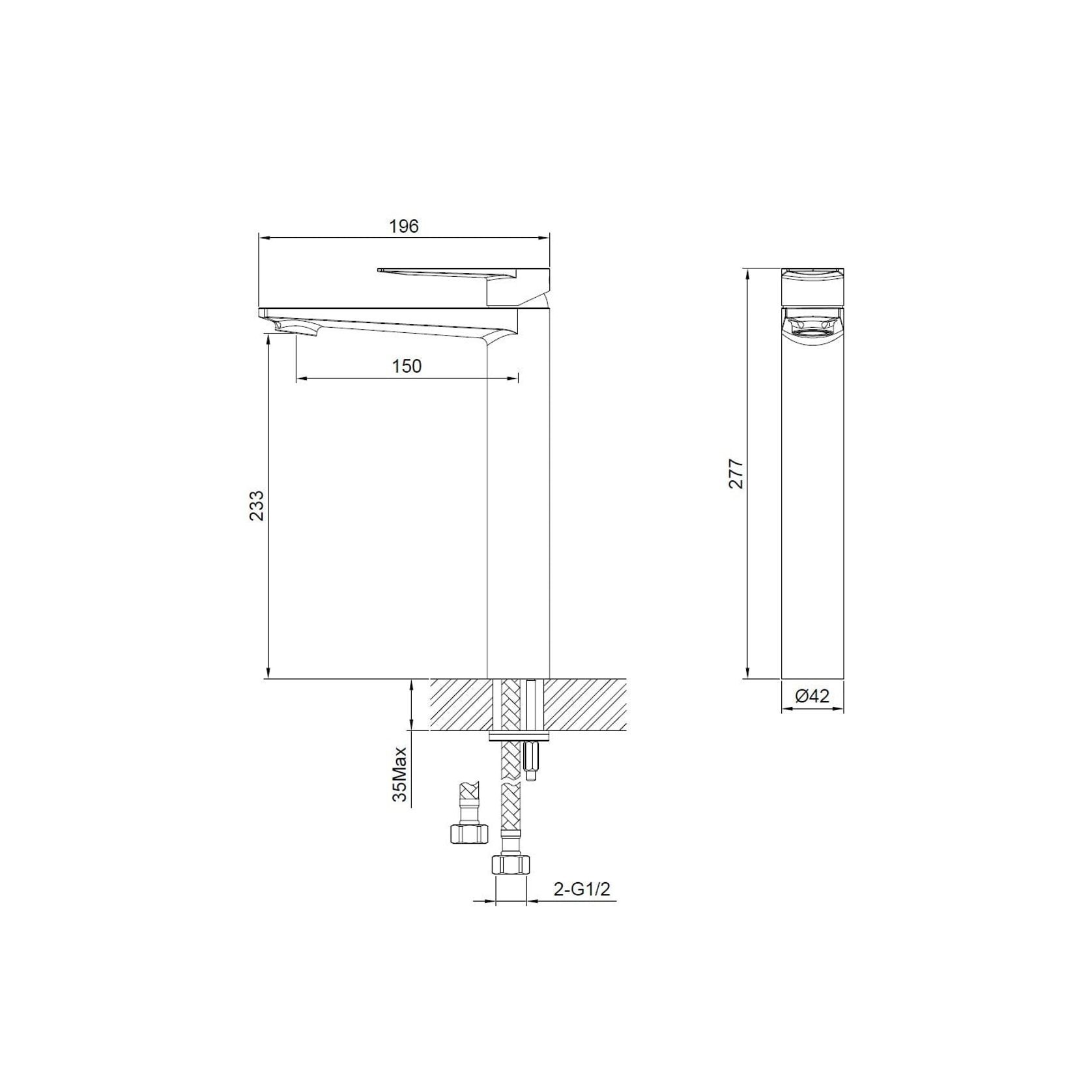 Code Pure Tall Vessel Basin Mixer gallery detail image